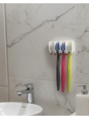 Diş Fırçası Standı - 4'lü Fırça Askısı - Banyo Düzenleyici Askı Aparatı - Diş Fırçalığı