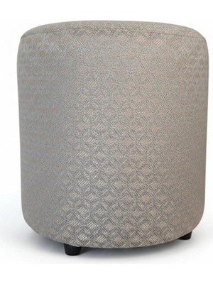 Elanora Home Premium Keten Dokulu Antibakteriyel Tasarım Puf | Modern Geometrik Desenli
