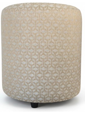 Elanora Home Premium Keten Dokulu Antibakteriyel Tasarım Puf | Modern Geometrik Desenli