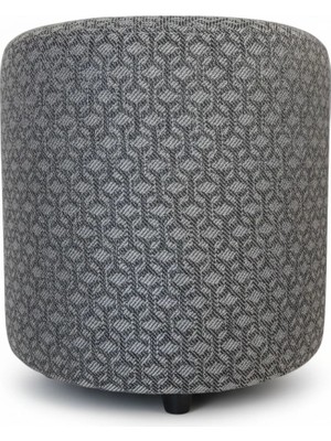 Elanora Home Premium Keten Dokulu Antibakteriyel Tasarım Puf | Modern Geometrik Desenli