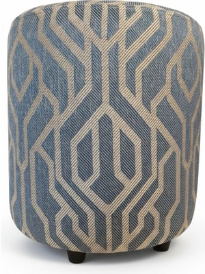 Elanora Home Premium Keten Dokulu Antibakteriyel Tasarım Puf | Modern Geometrik Desenli