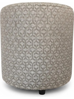 Elanora Home Premium Keten Dokulu Antibakteriyel Tasarım Puf | Modern Geometrik Desenli