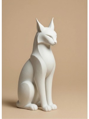 Modern Siyah Kedi Figürü 15 cm – Sade Tasarım Dekoratif Biblo | 3D Baskı