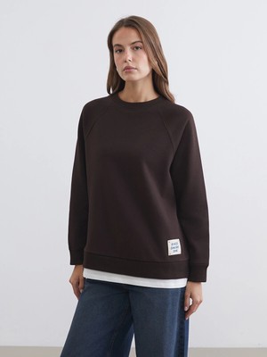 Lc Waikiki Yeni Sezon Bisiklet Yaka Oversize Kadın Kalın Sweatshirt