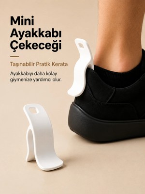 Mini Pratik Ayakkabı Çekeceği – Taşınabilir Pratik Ayakkabı Giyme Aparatı Kerata - 1 Adet Plastik Kerata