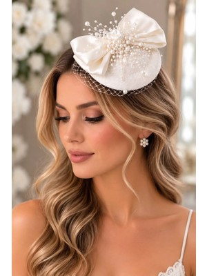 Bba New Trend Fascinator Vualet Nikah Şapkası Kadın Davet Mezuniyet Kokteyl Balo Yılbaşı Saç Aksesuarı