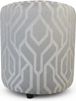 Elanora Home Premium Keten Dokulu Antibakteriyel Tasarım Puf | Modern Geometrik Desenli