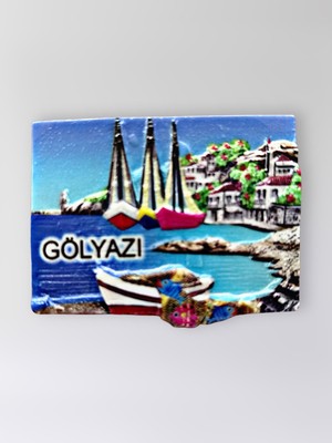 Mundy Gölyazı Polyester Kabartmalı Magnet 7 cm x 5 cm Dekoratif Hediyelik Buzdolabı Süsü (KOD:1719)