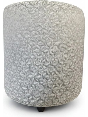 Elanora Home Premium Keten Dokulu Antibakteriyel Tasarım Puf | Modern Geometrik Desenli