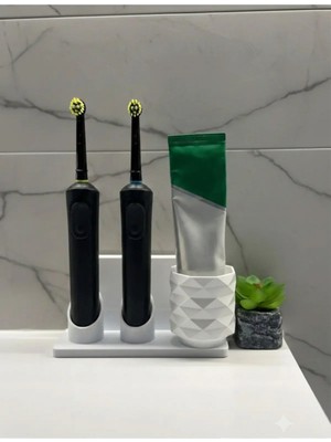 Şarjlı ve Pilli Diş Fırçalık Tutucu Stand Beyaz