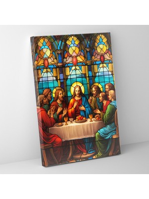 Painted Anarchy Kilise Temalı Son Akşam Yemeği Dini Güzellikler Dekoratif Kanvas Tablo