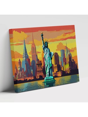 Painted Anarchy Canlı Pop Art Illüstrasyonlu Seyahat Temalı Sanat Kanvas Duvar Tablosu