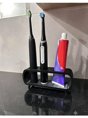 Modern Diş Macunu ve Fırça Standı – Ayaklı Plastik Banyo Düzenleyici - (Tüm Modellerle Uyumludur)