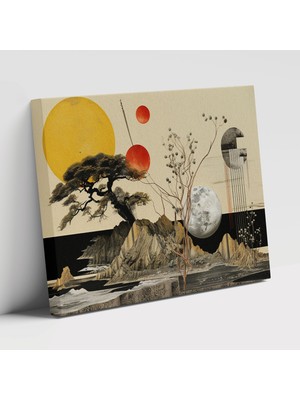 Painted Anarchy Zen Bahçesi Koleksiyonu Çağdaş Sanat ile Benzersiz Kanvas Duvar Tablosu
