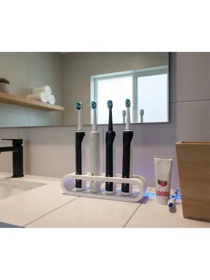 Şarjlı Diş Fırçası Standı 4'lü - Modern Şık ve Pratik Çözüm - Plastik Elektrikli Diş Fırçası Standı