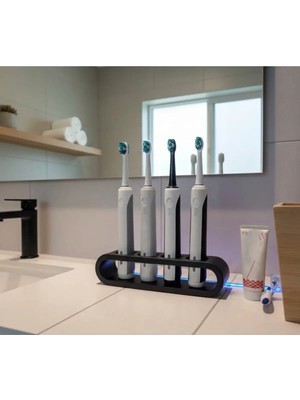 Şarjlı Diş Fırçası Standı 4'lü - Modern Şık ve Pratik Çözüm - Plastik Elektrikli Diş Fırçası Standı