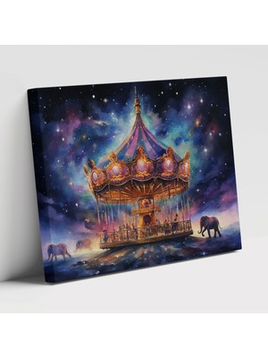 Painted Anarchy Sirk Çağdaş Sanat Suluboya Illüstrasyon / Carousel Dreams Duvar Tablosu