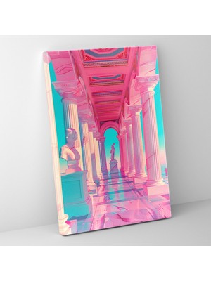 Painted Anarchy Neon Roma Mimarisi Klasikizm ve Pop Art Temalı Çağdaş Sanat Kanvas Duvar Tablosu