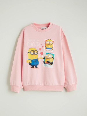 Lc Waikiki Yeni Sezon Minions Baskılı Kız Çocuk Kalın Sweatshirt