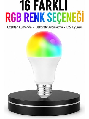 Najmaddin Karg Renk Değiştiren Rgb LED Ampul 16 Renk Uzaktan Kumandalı 2025 Model Najmaddin