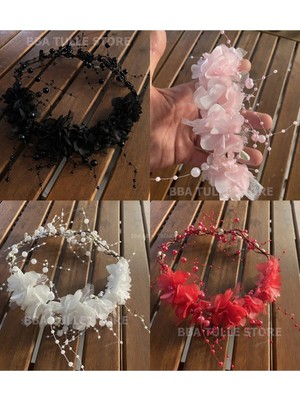 Bba New Trend Gelin Tacı Çiçekli Gelin Tacı Boncuklu Çiçekli Gelin Tacı Kına Düğün Nikah Tacı Parti Mezuniyet Taç