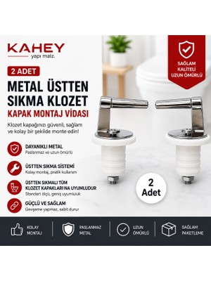 Kahey Krom Üstten Sıkmalı Klozet Kapağı Vidası
