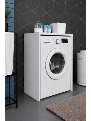 Çamaşır Kurutma Makinesi Dolabı Beyaz Kapaksız