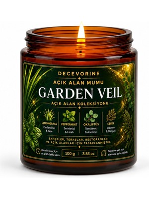 Decevorine Garden Veil Açık Alan Mumu Sinek ve Böceklerin Sevmediği Kokular 100 gr