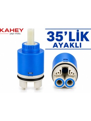 Kahey 35 mm Tek Saplı Ayaklı Banyo Bataryası, Musluk Vanası Için Musluk Kartuşu -2 Adımlı Seramik Disk Kartuş