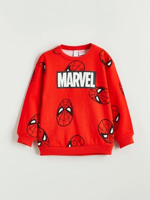 Lc Waikiki Yeni Sezon Bisiklet Yaka Marvel Baskılı Erkek Çocuk Sweatshirt