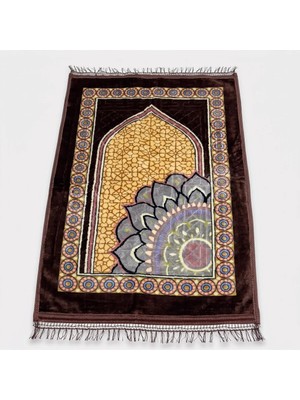 Maysam Hac Umre Hediyelik Peluş Seccade 80X120 cm – Desenli Lüks Namaz Seccadesi