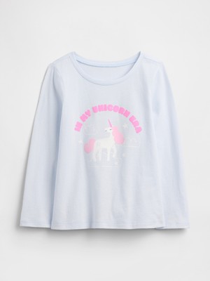 Gap Kız Bebek Açık Mavi Gap Grafik T-Shirt