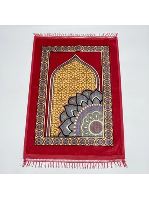 Maysam Hac Umre Hediyelik Peluş Seccade 80X120 cm – Desenli Lüks Namaz Seccadesi