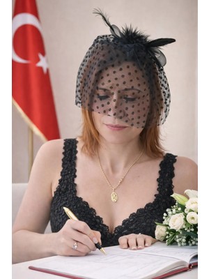 Bba New Trend Şık Gelin Vualeti Tül Gelin Şapkası Nikah Düğün Davet Aksesuarı