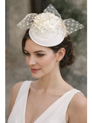 Bba New Trend Lüks Vualet Nikah Şapkası Gelin Şapkası Fascinator Tüllü Fascinator Şapka Kadın Nikah Düğün Kına Mezuniyet Kokteyl Balo Yılbaşı Aksesuarı