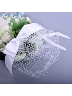 Bba New Trend Fiyonk Vualet Nikah Şapkası Gelin Şapkası Fascinator Kokteyl Parti Düğün Nişan Söz Kına Mezuniyet Yılbaşı Davet Kadın Saç Aksesuarı
