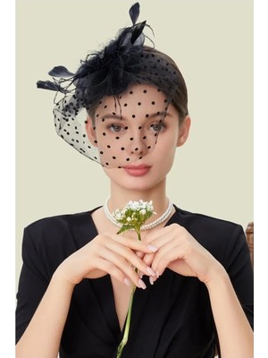 Bba New Trend Siyah Vualet Gelin Şapkası,nikah Şapkası,vualet,kokteyl,şapkası,peçe,nikah,şapkası,kına Tacı,düğün