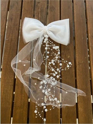 Bba New Trend Incili Kumaş Fiyonk Nikah Kep Boncuklu Saç Tokası