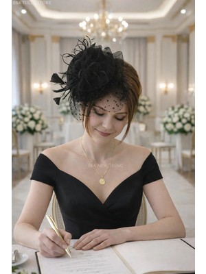 Bba New Trend Gelin Şapkası Vualet Nikah Şapkası 4 Renk Seçeneği Davet Balo Mezuniyet Saç Aksesuarı