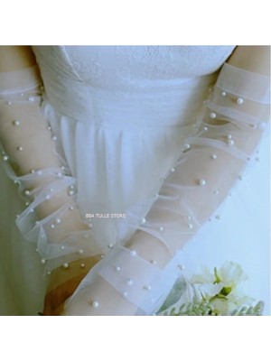 Bba New Trend Inci Kumaş Gelin Eldiveni Parmaksız Eldiven Nikah Eldiveni ,nikah Kolluk,parmaksız Eldiven