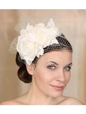 Bba New Trend Lüx Nikah Şapkası,düğün Şapkası,vualet,kına Şapkası,kep,gelin Şapkası,düğün,nikah,kına Saç Aksesuarı