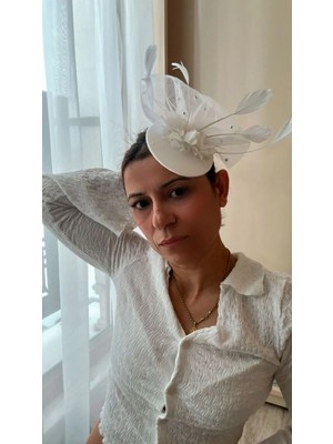 Bba New Trend Beyaz Vualet Gelin Nikah Şapkası, Kep,gelin Duvak,nikah Şapkası Tokalı Vualet Düğün Şapkası,kep