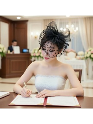Bba New Trend Gelin Şapkası Vualet Nikah Şapkası 4 Renk Seçeneği Davet Balo Mezuniyet Saç Aksesuarı