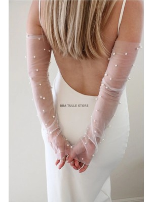 Bba New Trend Lastikli Boncuklu,nikah Kolluk,düğün,kolluk,kına Kolluk,gelin Eldiveni,nikah Eldiveni,parmaksız