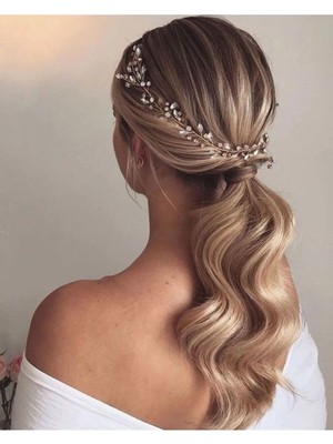 Bba New Trend Gelin Tacı,düğün Nikah Tacı Saç Aksesuarı Gümüş Renk
