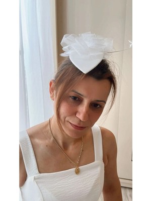 Bba New Trend Üçgen Vualet Gelin Nikah Şapkası, Kep,gelin Duvak,nikah Şapkası Tokalı Vualet Düğün Şapkası