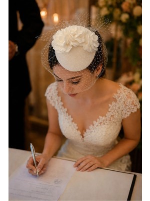 Bba New Trend (Yenilendik)Nikah Aksesuar,nikah Kepi Vualet,nikah Şapkası,nikah Kep,gelin Şapkası,vualet, Tüllü Gelin Tokalı