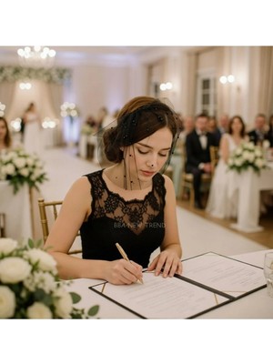 Bba New Trend Incili Beyaz Gelin Nikah Şapkası Tül Vualet Zarif Saç Aksesuarı Düğün Nişan Özel Tasarım