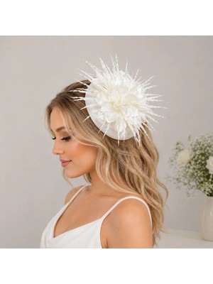 Bba New Trend Lüks Vualet Nikah Şapkası Gelin Şapkası Fascinator Kokteyl Şapkası Kadın Saç Aksesuarı Düğün Nişan Söz Kına Parti Mezuniyet Yılbaşı Davetleri Için Özel Tasarım