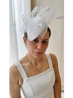 Bba New Trend Beyaz Vualet Gelin Nikah Şapkası, Kep,gelin Duvak,nikah Şapkası Vualet Düğün Şapkası,kep